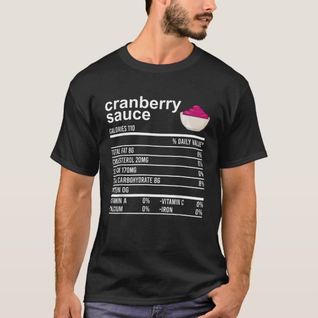 Funny Thanksgiving Sauce Food Cranberry Nutrition  T-Shirt (Vorderseite)