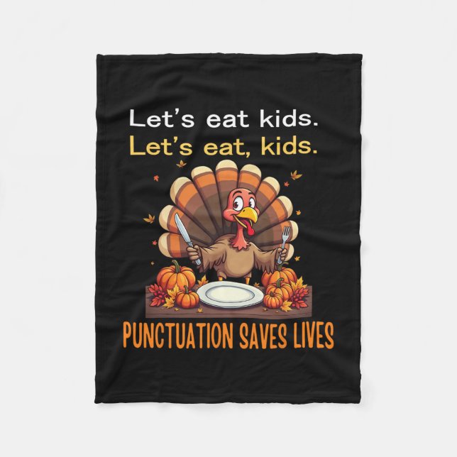 Funny Thanksgiving Teacher Turkey Lets Eat Kids Pu Fleecedecke (Vorderseite)
