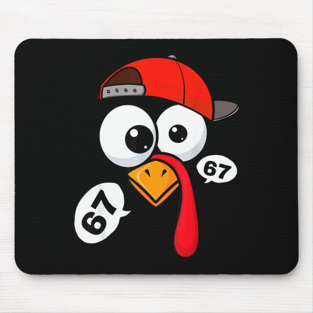Funny Thanksgiving Turkey Face 67 Six Seven Boy Me Mousepad (Vorne)