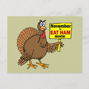 Funny Thanksgiving Turkey Feiertagspostkarte