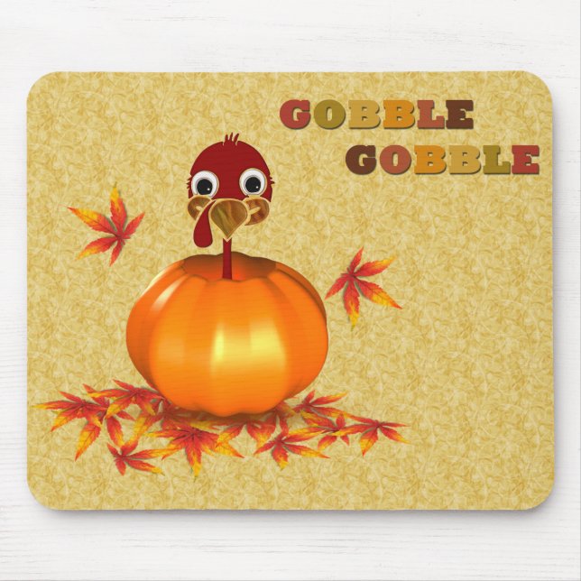 Funny Thanksgiving Turkey in Pumpkin - Mousepad (Vorne)