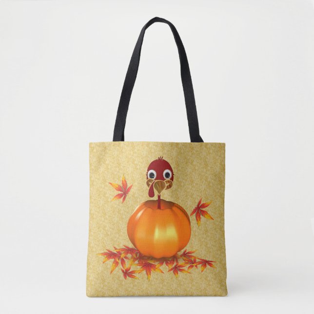 Funny Thanksgiving Turkey in Pumpkin - Tote Bag (Vorderseite)