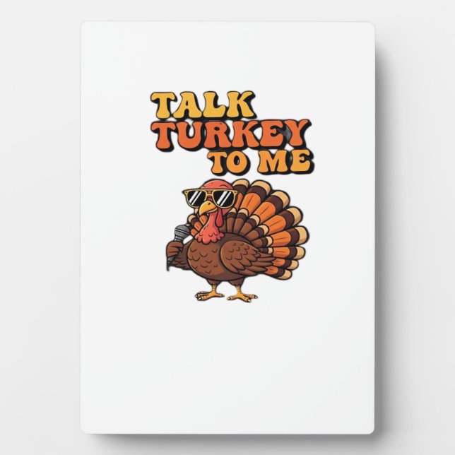 Funny Thanksgiving Turkey Retro 70s  Talk Turkey T Fotoplatte (Vorderseite)