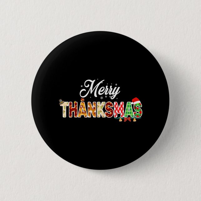 Funny Thanksmas 2022 Merry Thanksmas Erntedank Button (Vorderseite)