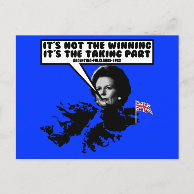 Funny Thatcher Falklands Postkarte (Vorderseite)