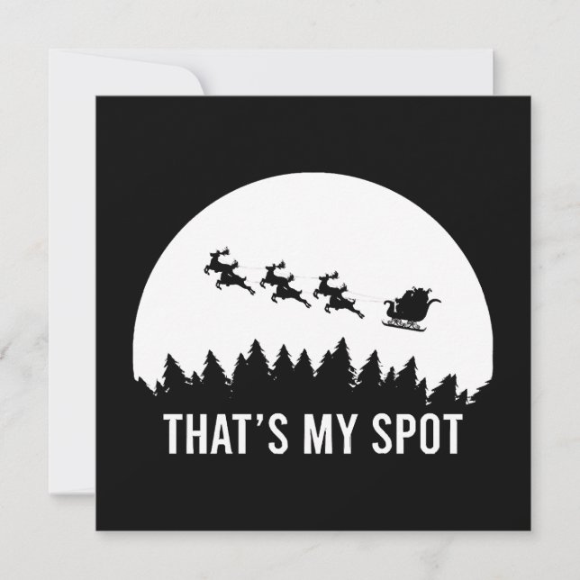 Funny That's My Spot Xmas Session Santa on Sleigh Einladung (Vorderseite)