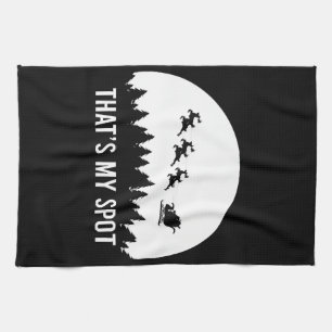 Funny That's My Spot Xmas Session Santa on Sleigh Geschirrtuch