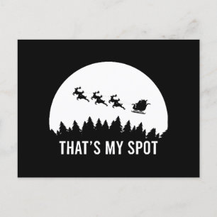 Funny That's My Spot Xmas Session Santa on Sleigh Postkarte