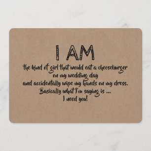 Funny the Art of Girl Bridesmaid Vorschlag Card Einladung
