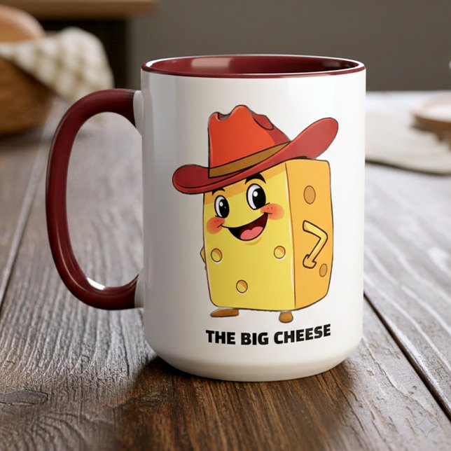 Funny The Big Cheese 10-Gallon Cowboy Hat Boss Tasse (Funny The Big Cheese Two-Tone 15 oz Combo Mug Cover Photo)