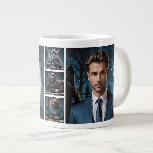 Funny the Boss Personalisiertes Custom Foto Jumbo-Tasse (Vorderseite Rechts)