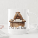Funny the Dam Boss Beaver Wasserfarbe Kaffeetasse<br><div class="desc">Dieses Design wurde mithilfe von digitaler Kunst erstellt und kann in dem Bereich personalisiert sein, der zur Verfügung gestellt wird, oder indem Sie den Klick wählen, um weitere Optionen anzupassen und den Namen, die Initialen oder die Wörter zu ändern. Sie können auch die Textfarbe und den Textstil ändern oder den...</div>