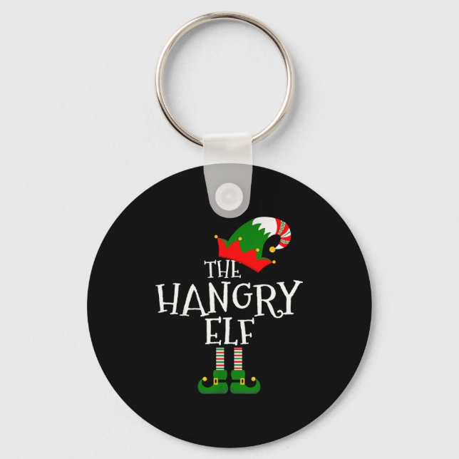 Funny The Hangry Elf Matching Family Group Gift Ch Schlüsselanhänger (Vorderseite)