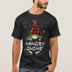 Funny The Hangry Gnome Red Buffalo Karierte Weihna T-Shirt
