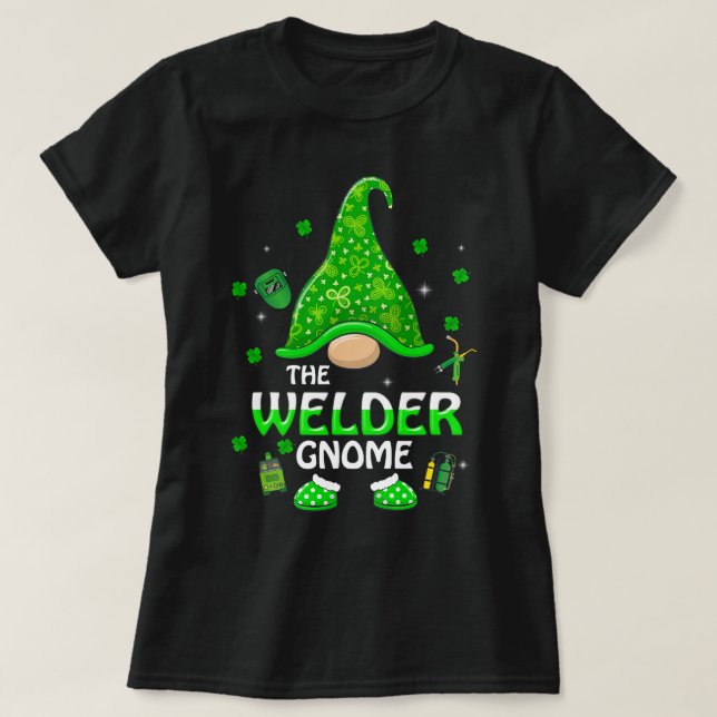 Funny the Welder Gnome Weldering St Patricks Day m T-Shirt (Design vorne)