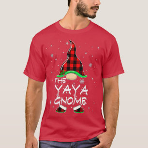 Funny The Yaya Gnome Red Buffalo Karierte Weihnach T-Shirt