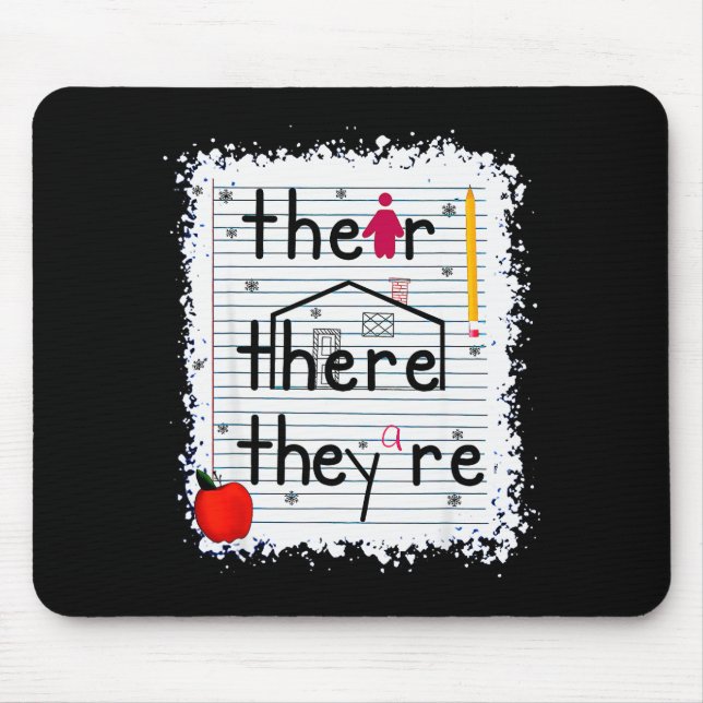 Funny Their There They Are Book English Grammar Te Mousepad (Vorne)