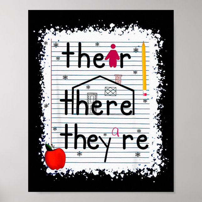 Funny Their There They Are Book English Grammar Te Poster (Vorne)
