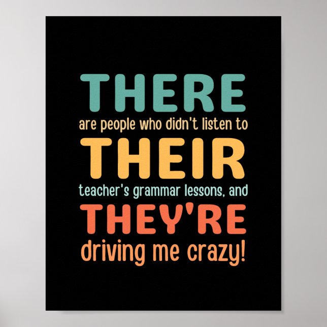 Funny There Ihre sind Englischlehrer Poster (Vorne)