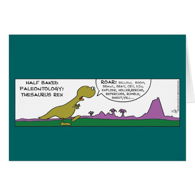 Funny Thesaurus Rex Dinosaur Card (Vorderseite (Horizontal))