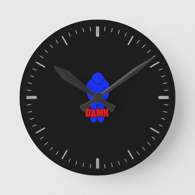 Funny Thin Blue Line Round Clock Runde Wanduhr (Vorderseite)