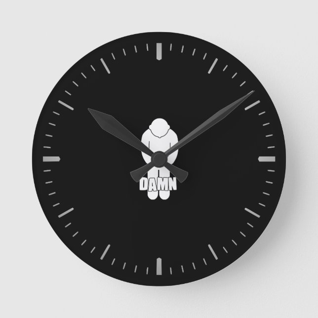 Funny Thin Blue Line Round Clock Runde Wanduhr (Vorderseite)