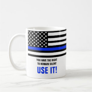 FUNNY Thin Blue Line US Flag Polizeibeamte Geschen Kaffeetasse