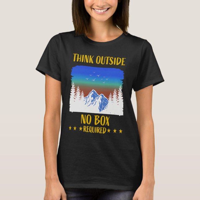 Funny Think Outside Box Outfit For Hiking Father's T-Shirt (Vorderseite)