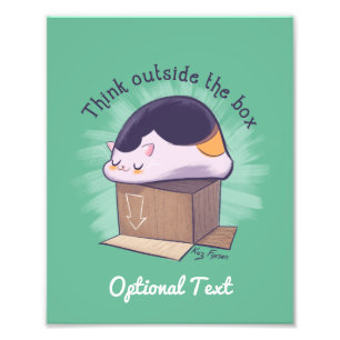 Funny "Think Outside the Box" Cat Fotodruck