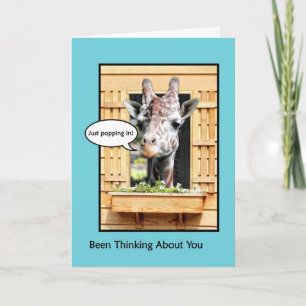 Funny Thinking, Niedliche Giraffe durch Fenster Karte