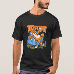Funny Thirsty Beer trinkt Tiger auf einem Thirstig T-Shirt
