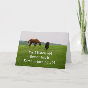 Funny Thirtieth Birthday Card, tratschende Tiere Karte