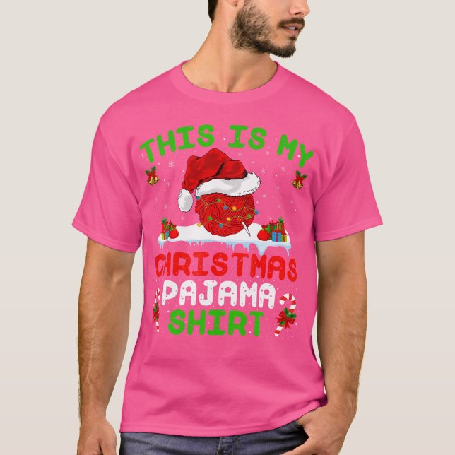 Funny This Is My Christmas 	 Knitting Christmas T-Shirt (Vorderseite)