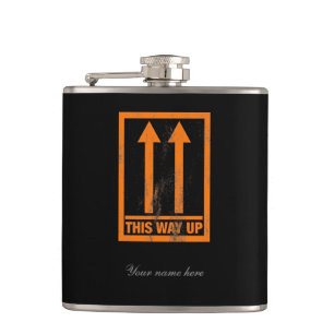 Funny "This way up sign" Flachmann