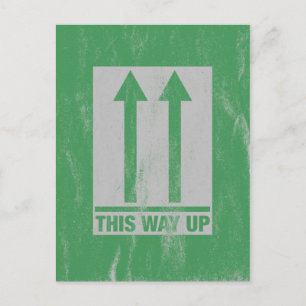 Funny this way up sign postkarte