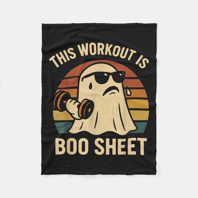 Funny This Workout is bosheet Halloween Ghost Ex Fleecedecke (Vorderseite)