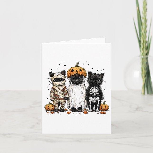 Funny Three Halloween Cats (Vorderseite)