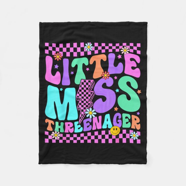 Funny Threenager Happy 3rd Bday Party 3 Years Old  Fleecedecke (Vorderseite)