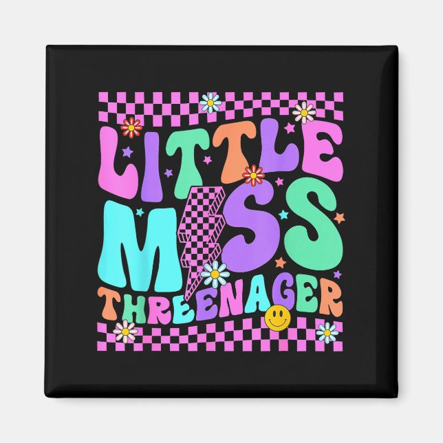 Funny Threenager Happy 3rd Bday Party 3 Years Old  Magnet (Vorne)