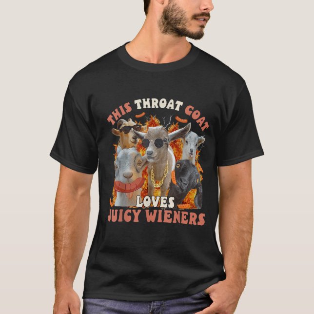 Funny Throat Goat Swallows Juicy Business Card T-Shirt (Vorderseite)