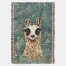 Funny Throw Blanket mit Neugierigem Llama