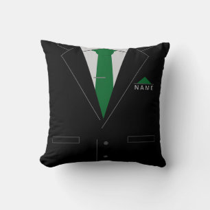 Funny Throw Pillow Business Black Anzug Individuel Kissen