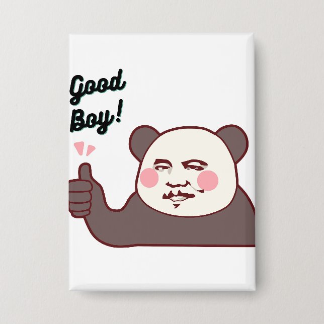 Funny Thumbs Up Panda Meme Button (Vorderseite)