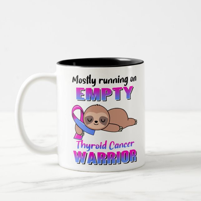 Funny Thyroid Cancer Awareness Geschenke Zweifarbige Tasse (Links)