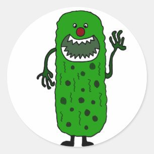 Funny Tickle Monster Cartoon Runder Aufkleber
