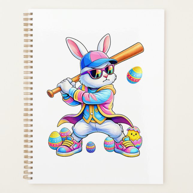 Funny Tie Dye Rabbit Baseball Easter Bunny Men Boy Planer (Vorderseite)