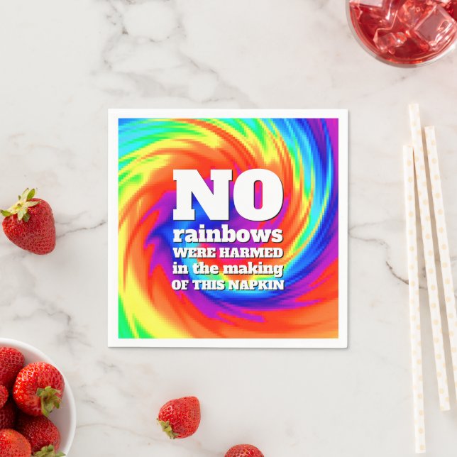 Funny TieDye No Rainbows wurden gequält ... Serviette (Beispiel)
