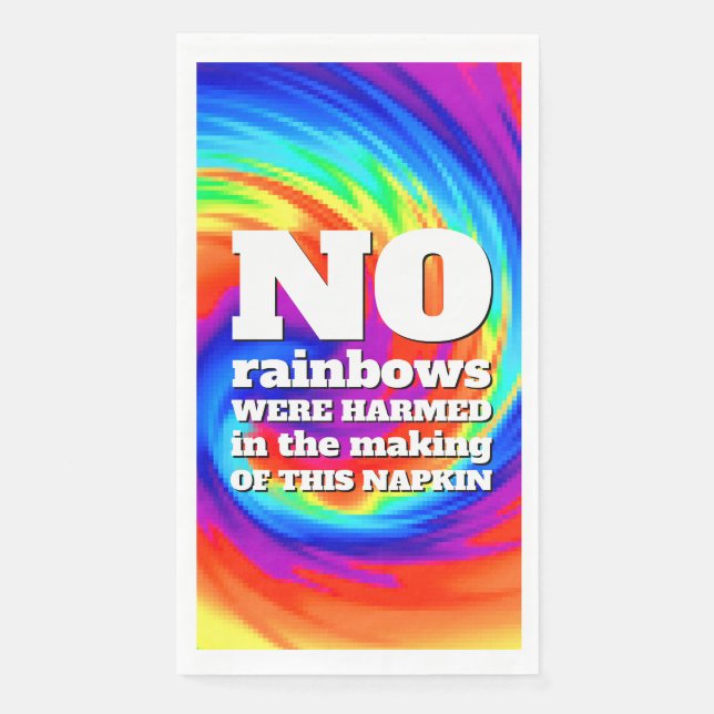 Funny TieDye No Rainbows wurden gequält ... Serviette (Vorderseite)