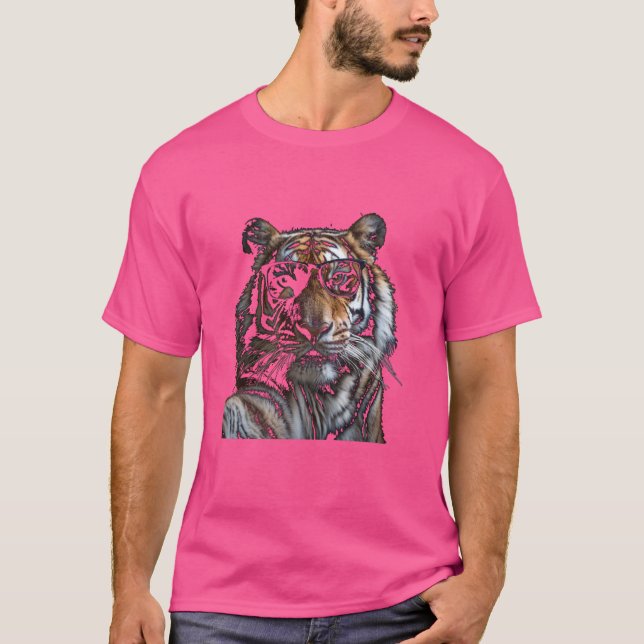 Funny Tiger Animal Lover Grafische Kunst Niedlich  T-Shirt (Vorderseite)