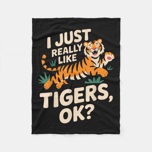 Funny Tiger Art für Männer Frauen Mädchen Tier Fleecedecke (Vorderseite)